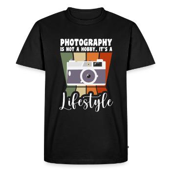Photographe Photographie Appareil photo numérique - T-shirt Premium bio Homme - noir - Devant - Nico (187cm)