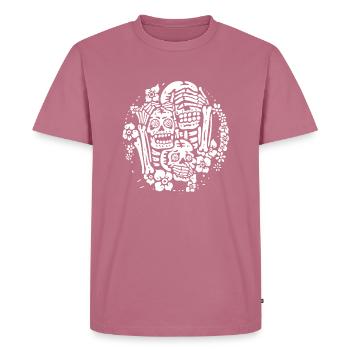 Drei Weise - Menschliche Skelette mit Blumen - Männer Premium Bio T-Shirt - Mauve - Vorne - Nico (187cm)