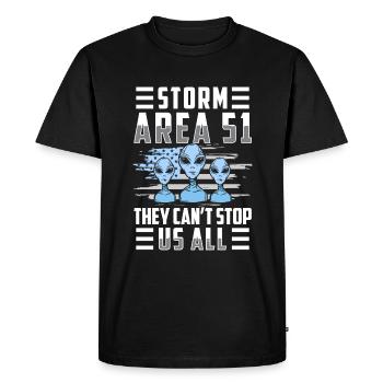 UFO Funny Extraterrestrial Planet - Men's Premium Organic T-Shirt - black - Front - Nico (187cm)