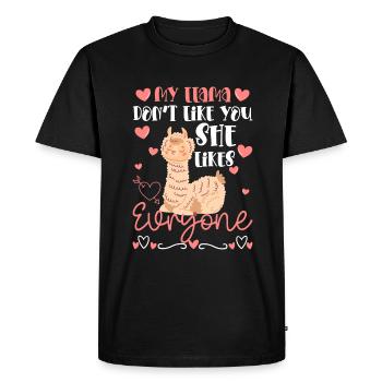 Llama Fluffy Fur Wool - Men's Premium Organic T-Shirt - black - Front - Nico (187cm)