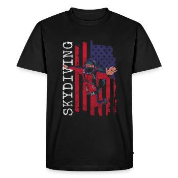 Parachutisme Saut d’obstacles Sport Base Jumping - T-shirt Premium bio Homme - noir - Devant - Nico (187cm)