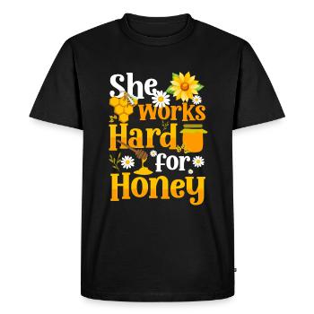 Producteurs de miel pour la protection de l’environnement - T-shirt Premium bio Homme - noir - Devant - Nico (187cm)