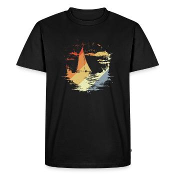 Vintage Sailing - Men's Premium Organic T-Shirt - black - Front - Nico (187cm)