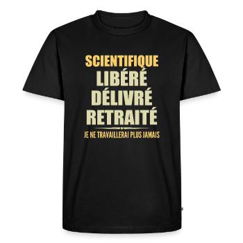Scientifique célèbre sa retraite avec humour cadea - T-shirt Premium bio Homme - noir - Devant - Nico (187cm)