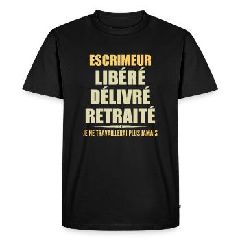 Escrimeur célèbre sa retraite avec humour cadeau - T-shirt Premium bio Homme - noir - Devant - Nico (187cm)