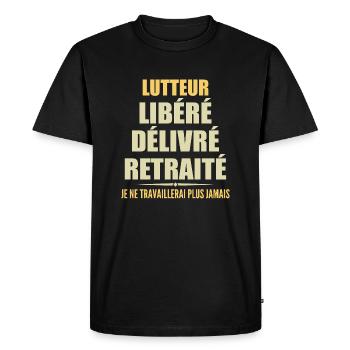 Lutteur célèbre sa retraite avec humour cadeau - T-shirt Premium bio Homme - noir - Devant - Nico (187cm)