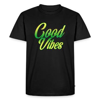 Bonnes vibrations - T-shirt Premium bio Homme - noir - Devant - Nico (187cm)