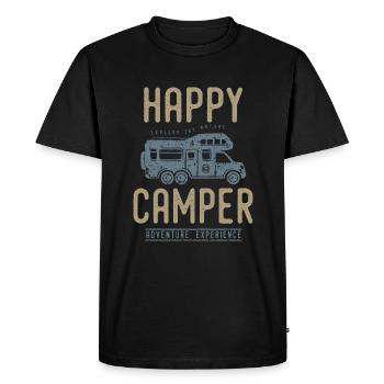 Happy camping christmas birthday tshirt - Men's Premium Organic T-Shirt - black - Front - Nico (187cm)