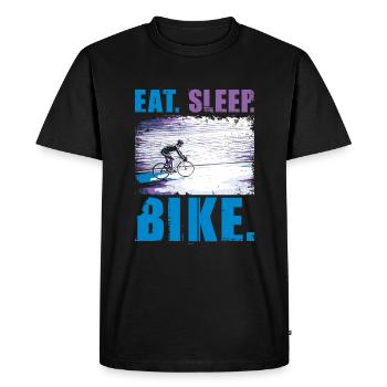 Je m’ennes. Sleep. Bike - Cyclistes - T-shirt Premium bio Homme - noir - Devant - Nico (187cm)
