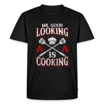 Chef, Chef, Restaurant, - T-shirt Premium bio Homme - noir - Devant - Nico (187cm)