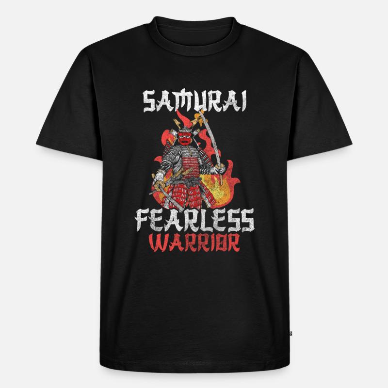 Combattant, Épée, Courage, Katana - T-shirt Premium bio Homme - noir