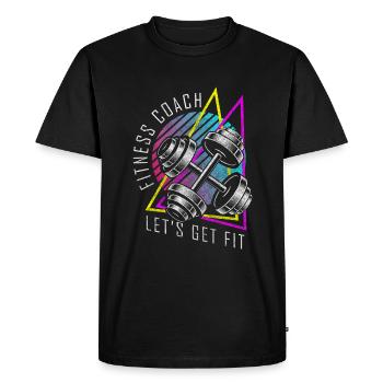Développé couché de force de l’entraîneur - T-shirt Premium bio Homme - noir - Devant - Nico (187cm)