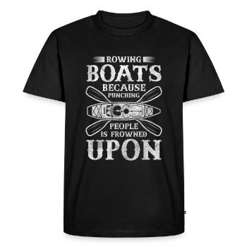 Rowing Machine Athlete Kayak Weight Training - Men's Premium Organic T-Shirt - black - Front - Nico (187cm)