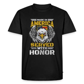 Soldat America Stars and Stripes - T-shirt Premium bio Homme - noir - Devant - Nico (187cm)