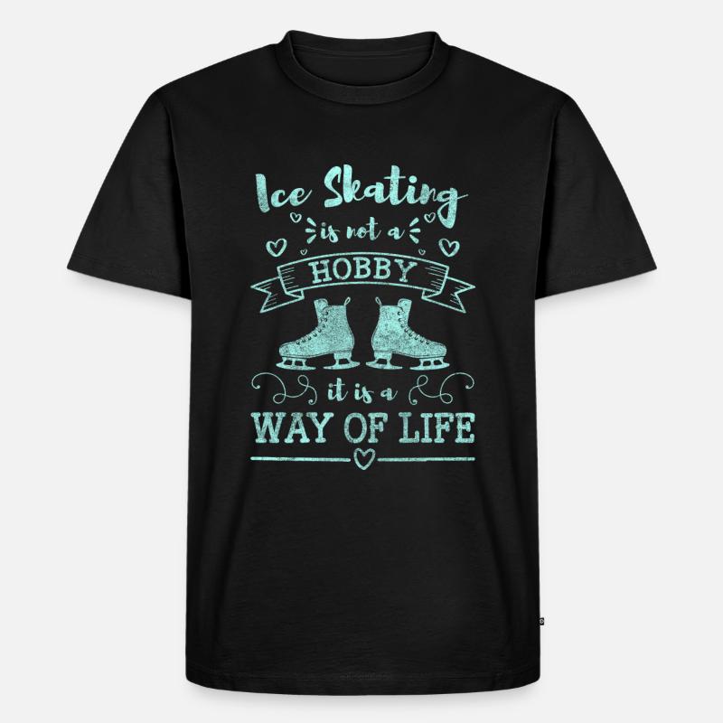 Eisläufer Eisbahn Extremsport - Männer Premium Bio T-Shirt - Schwarz