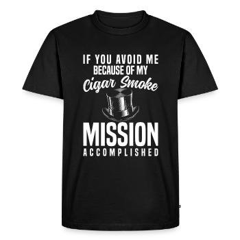 cigar smoking nicotine connoisseur - Men's Premium Organic T-Shirt - black - Front - Nico (187cm)