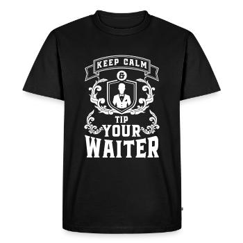Waitress Guest Service Reservation - Men's Premium Organic T-Shirt - black - Front - Nico (187cm)