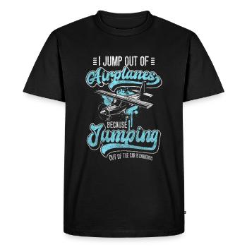 Hauteur de saut en parachute - T-shirt Premium bio Homme - noir - Devant - Nico (187cm)