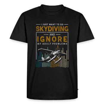 Parachutisme passion chute libre - T-shirt Premium bio Homme - noir - Devant - Nico (187cm)