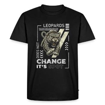 Leopard Hunter Fast - Men's Premium Organic T-Shirt - black - Front - Nico (187cm)