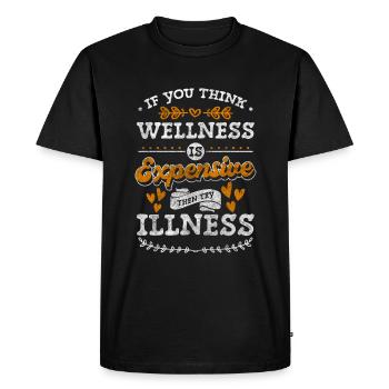 Bien-être Se détendre en bonne santé - T-shirt Premium bio Homme - noir - Devant - Nico (187cm)