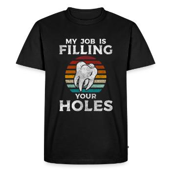 Spécialité du dentiste Important - T-shirt Premium bio Homme - noir - Devant - Nico (187cm)