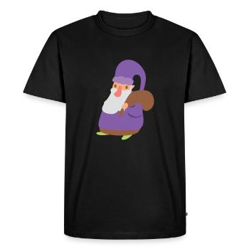 Gnome Gift Sack Dwarf Goblin Fairy Tale Fantasy - Men's Premium Organic T-Shirt - black - Front - Nico (187cm)