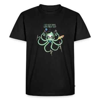 Painter Gift Party Octopus Brush Octopus Ocean Ocean - Men's Premium Organic T-Shirt - black - Front - Nico (187cm)