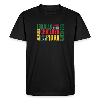 Pérou Lima cadeau Cusco Fête Arequipa Backpacker - T-shirt Premium bio Homme - noir - Devant - Nico (187cm)