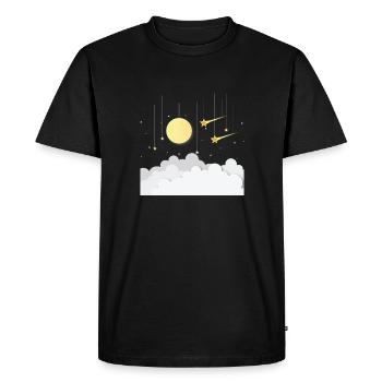 Sky Gift Child Shooting Star Moon Baby Star - Men's Premium Organic T-Shirt - black - Front - Nico (187cm)