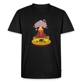 Volcan cadeau de lave éruption volcanique bd BD ours animal - T-shirt Premium bio Homme - noir - Devant - Nico (187cm)