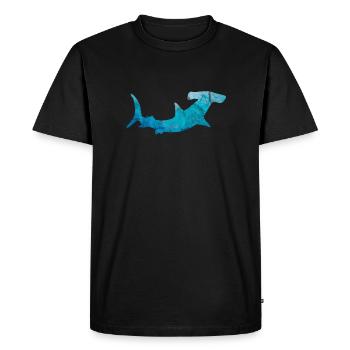 Shark gift hammerhead fish sea son zoo contour - Men's Premium Organic T-Shirt - black - Front - Nico (187cm)