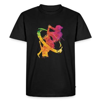 Silhouette Gift Golfer Golf Club Golf Ball - Men's Premium Organic T-Shirt - black - Front - Nico (187cm)