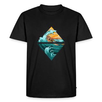 surf summer waves sea vacation gift cool - Men's Premium Organic T-Shirt - black - Front - Nico (187cm)