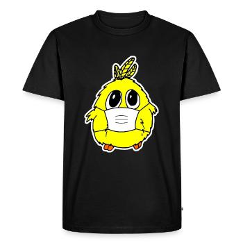 Poulet mignon poussin avec masque masque cutie - T-shirt Premium bio Homme - noir - Devant - Nico (187cm)