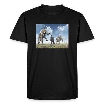 Mammouths et Homo Habilis - T-shirt Premium bio Homme - noir - Devant - Nico (187cm)