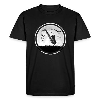 Saxophone Saxophonist "Jazz Romanticism" Saxophone Music - Men's Premium Organic T-Shirt - black - Front - Nico (187cm)