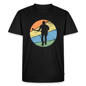 Field hockey hockey player "retro hockey star" - Men's Premium Organic T-Shirt - black - Front - Nico (187cm)