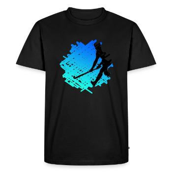 Articles de fans de hockey sur gazon « Blue Hockey-art » - T-shirt Premium bio Homme - noir - Devant - Nico (187cm)