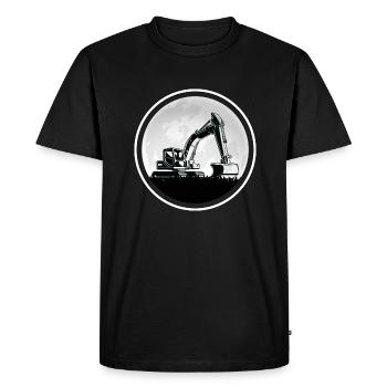 Les excavatrices « creusent au clair de lune » Romance de chantier - T-shirt Premium bio Homme - noir - Devant - Nico (187cm)