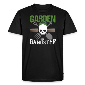 GARDEN GANGSTER Jardinier drôle - T-shirt Premium bio Homme - noir - Devant - Nico (187cm)