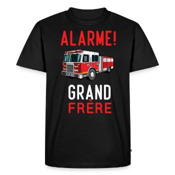 Humour Alarme Grand-Frère Grand Frère Cadeau - T-shirt Premium bio Homme - noir - Devant - Nico (187cm)