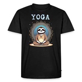 Chemise de yoga paresseux, Sport paresseux - T-shirt Premium bio Homme - noir - Devant - Nico (187cm)