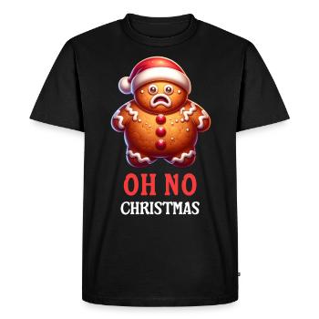 Oh No Christmas Gingerbread Funny Christmas - Men's Premium Organic T-Shirt - black - Front - Nico (187cm)
