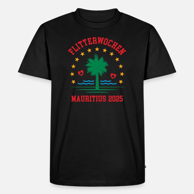 Flitterwochen Mauritius 2025 Hochzeitsreise - Männer Premium Bio T-Shirt - Schwarz