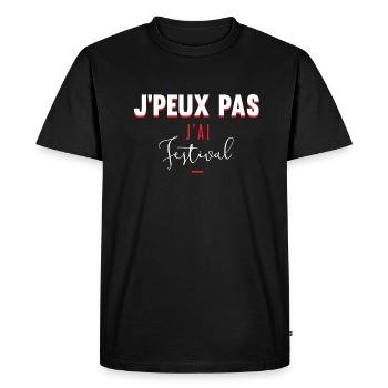 j'peux pas j'ai festival - T-shirt Premium bio Homme - noir - Devant - Nico (187cm)