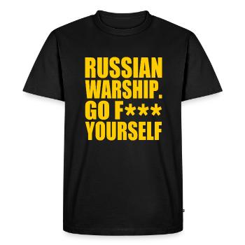 russian warship go f yourself - T-shirt Premium bio Homme - noir - Devant - Nico (187cm)