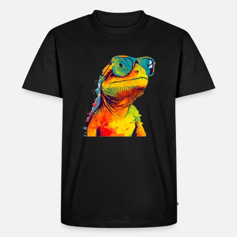Stein die Eidechse - Männer Premium Bio T-Shirt - Schwarz