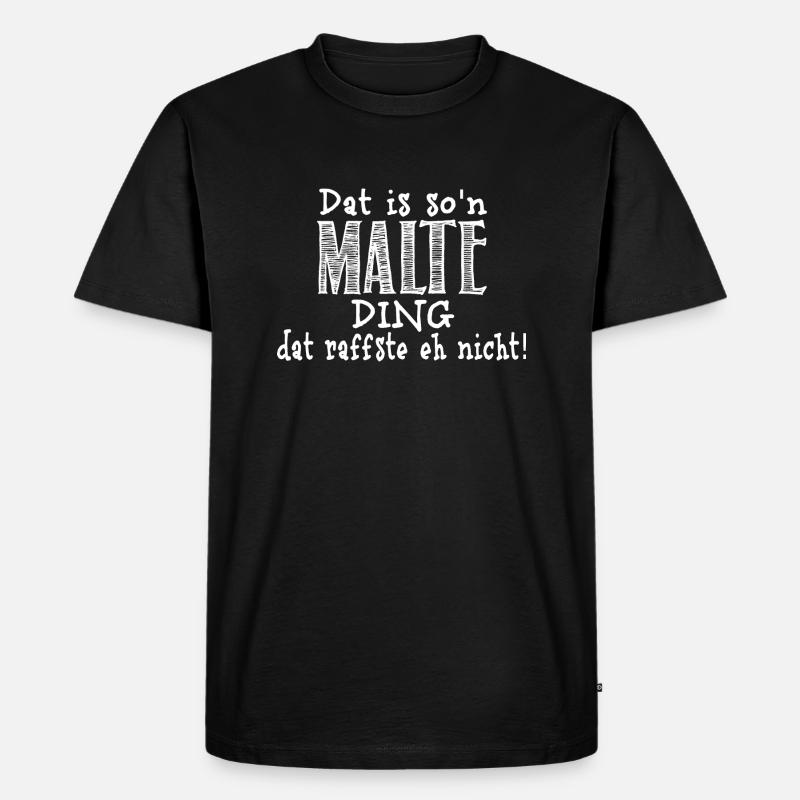 malte - Männer Premium Bio T-Shirt - Schwarz