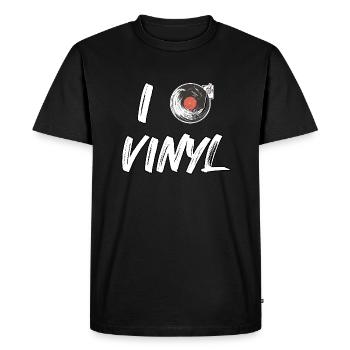 I love vinyl - Men's Premium Organic T-Shirt - black - Front - Nico (187cm)